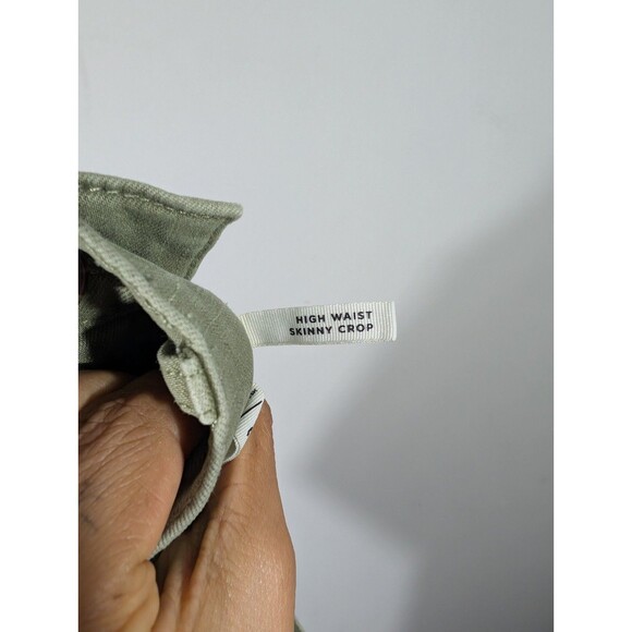 Loft Womens Green High Waist Skinny Crop Pants‎ Sz 24 Lightweight Casual Preppy - Picture 7 of 10